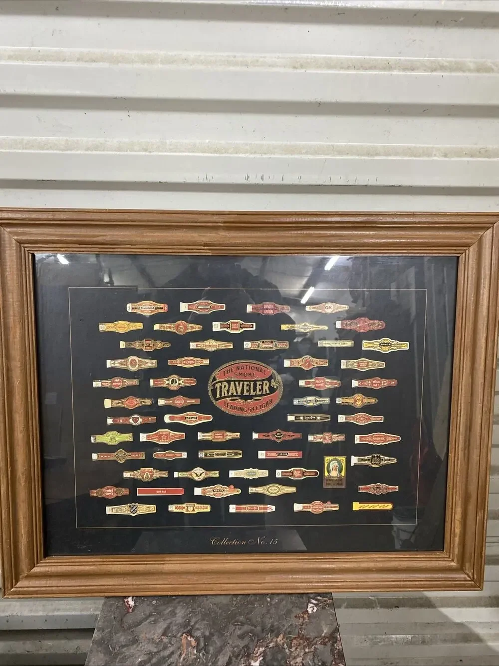 Vintage 1980’s Joe Davidson Cigar Bands Framed And Matted. Collage Ephemeral Col
